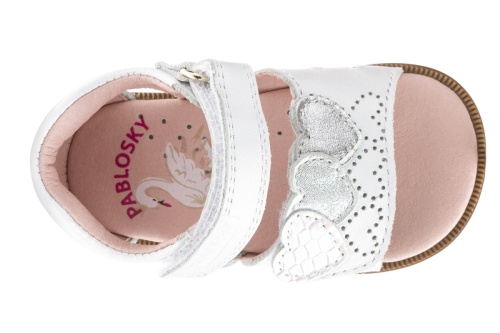 Босоножки Pablosky для девочки, белые фото 4