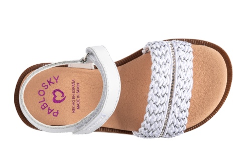 Босоножки Pablosky для девочки, белые фото 4