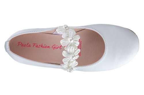 Туфли Paola для девочки, белые фото 4