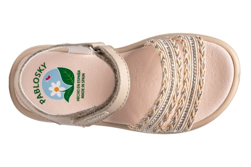 Босоножки Pablosky для девочки, бежевые фото 4