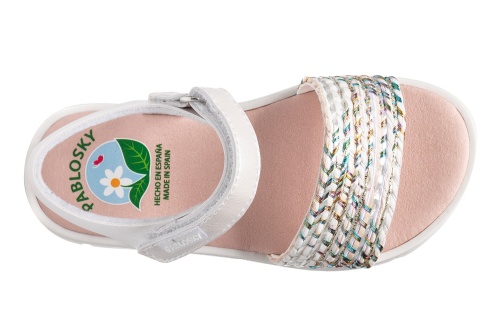 Босоножки Pablosky для девочки, белые фото 4