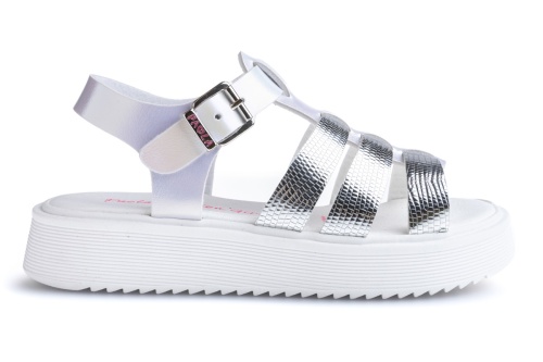 Босоножки Paola для девочки, серебряные фото 2
