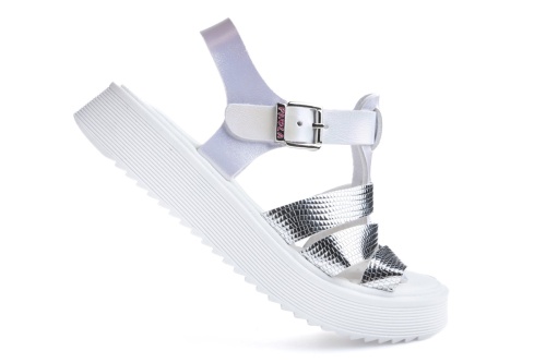 Босоножки Paola для девочки, серебряные фото 5