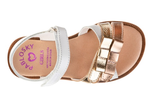 Босоножки Pablosky для девочки, белые фото 4